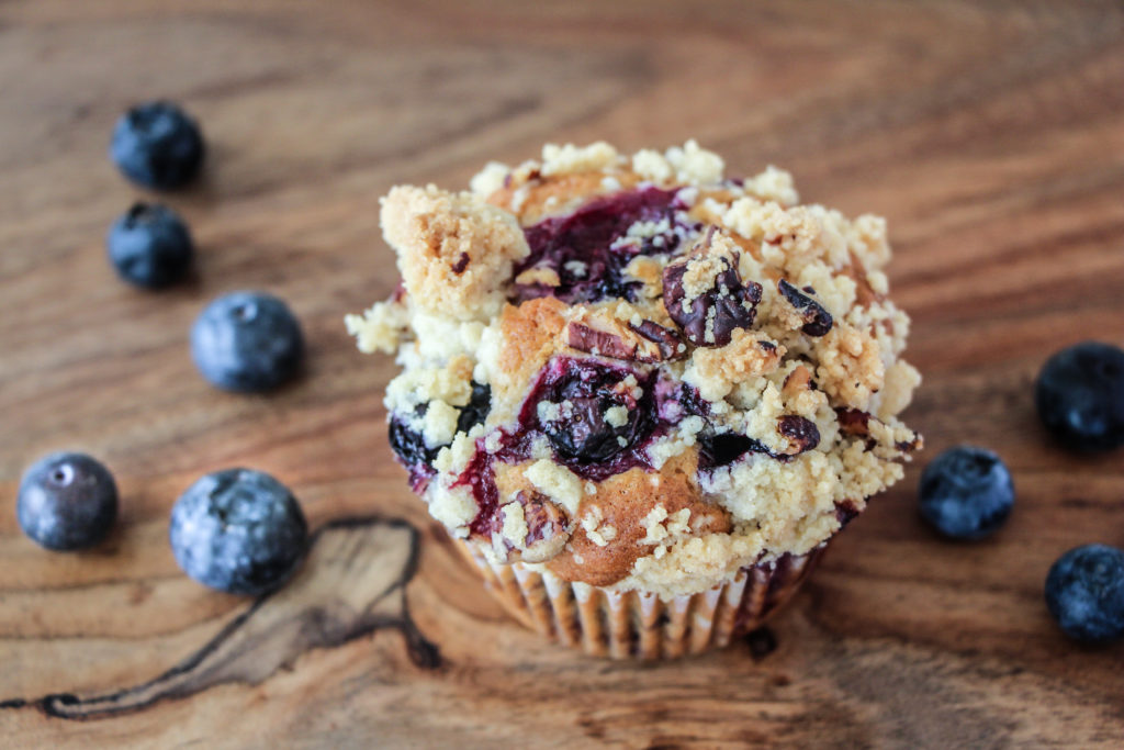 Blueberry Pecan Streusel Muffins bake and nourish