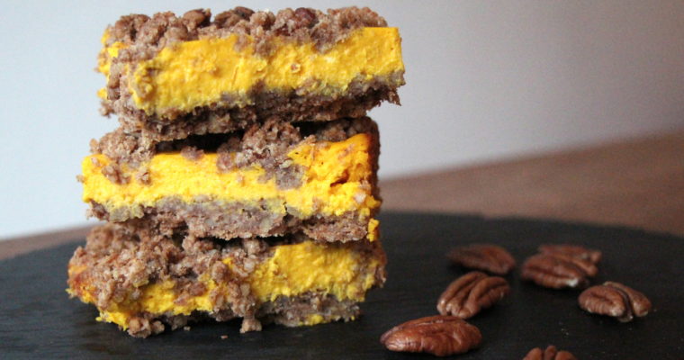 Pumpkin cheesecake bars … it’s officially pumpkin season