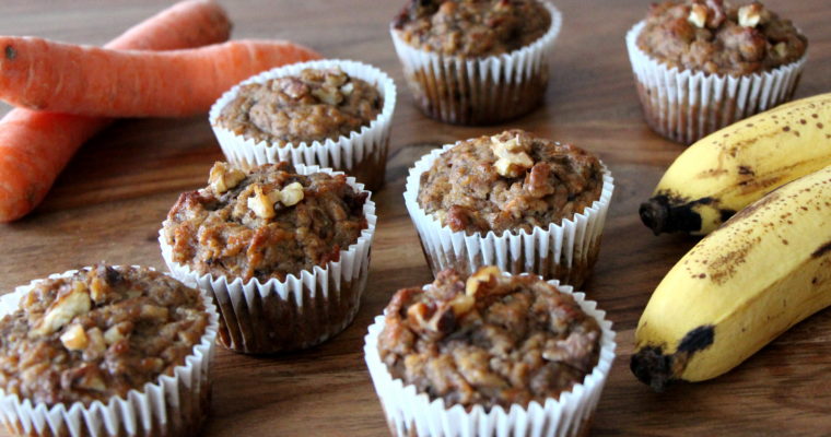 Healthy Carrot Banana Muffins