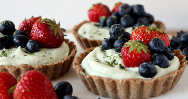 Matcha Coconut Berry Tartlets