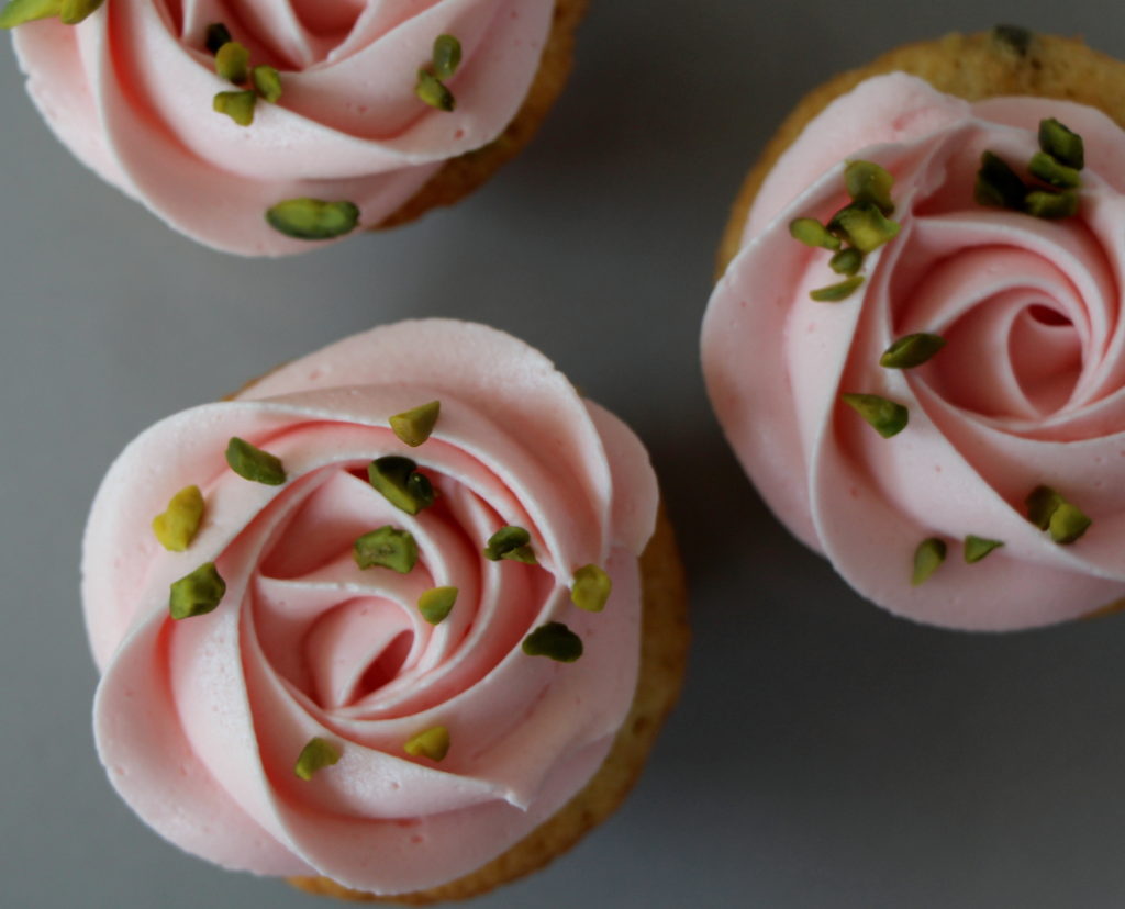 Rose Pistachio Cupcakes