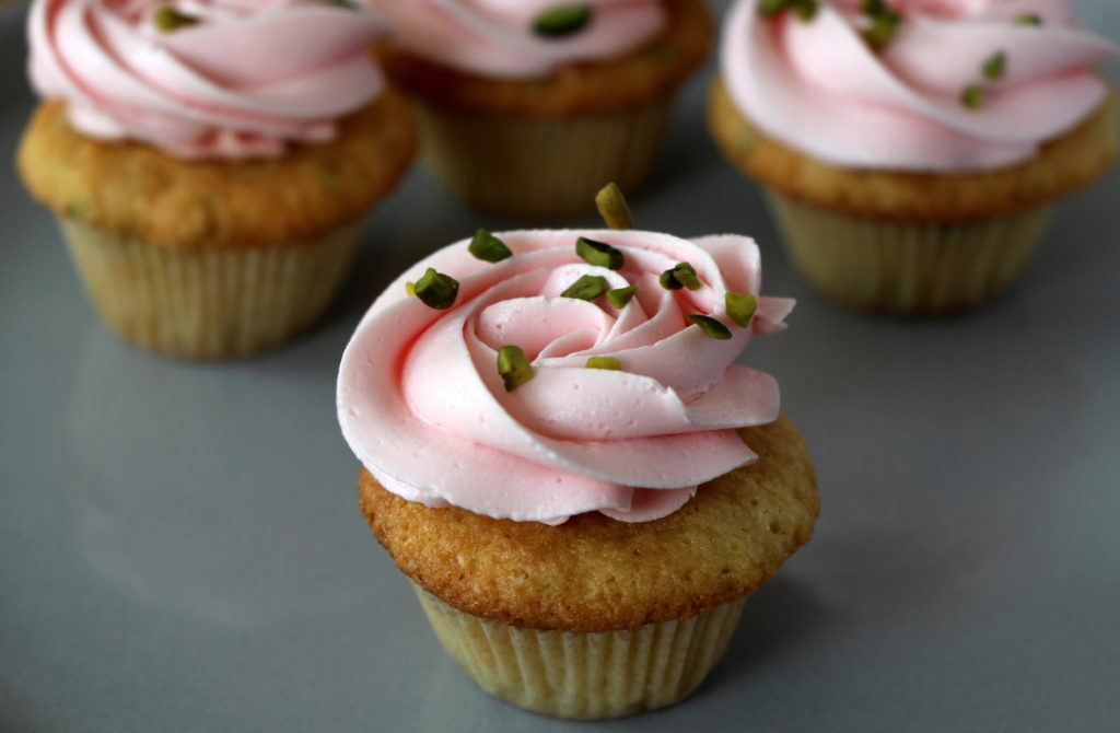 Rose Pistachio Cupcakes