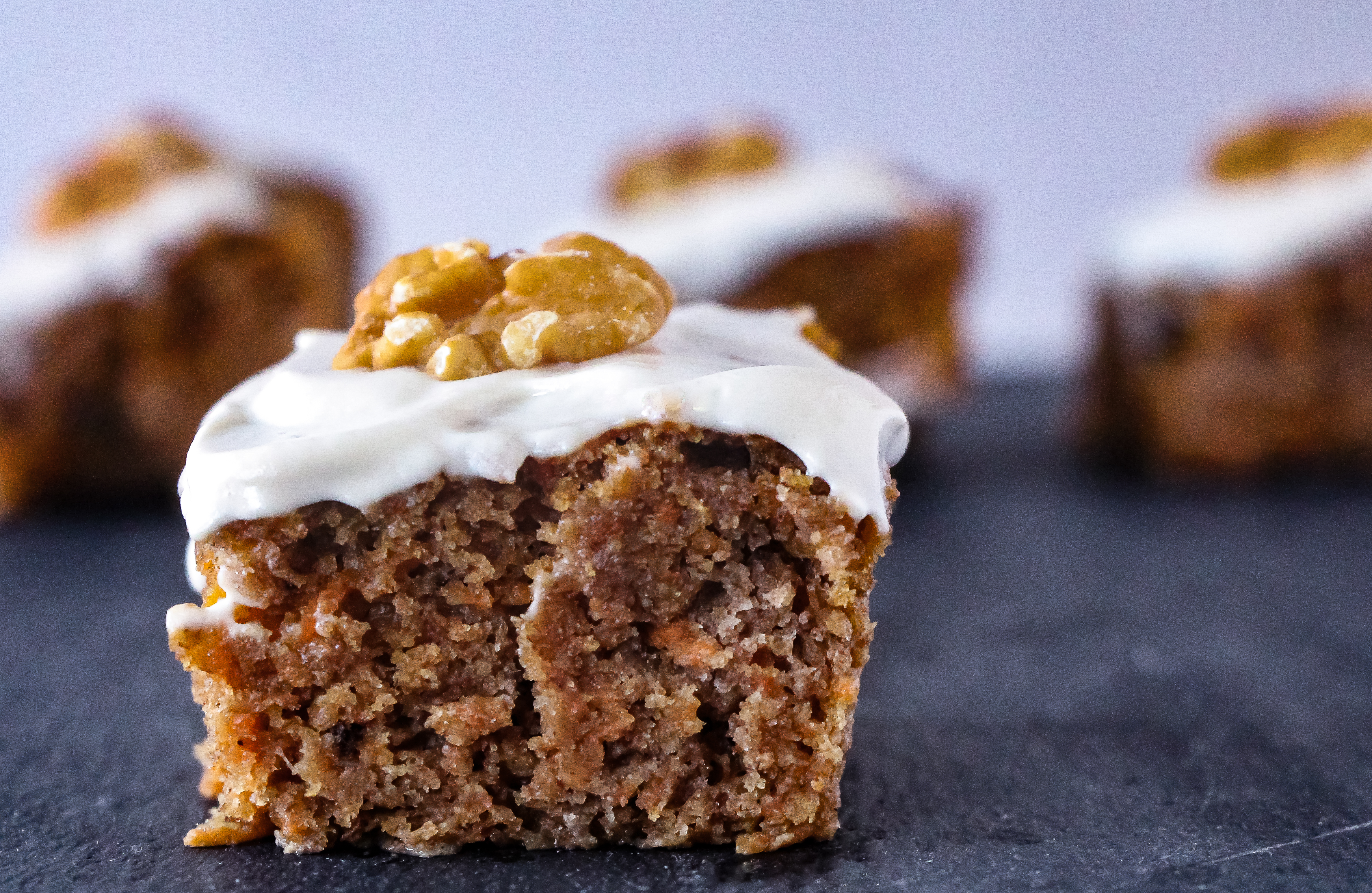 Vegan carrot cake with cashew frosting