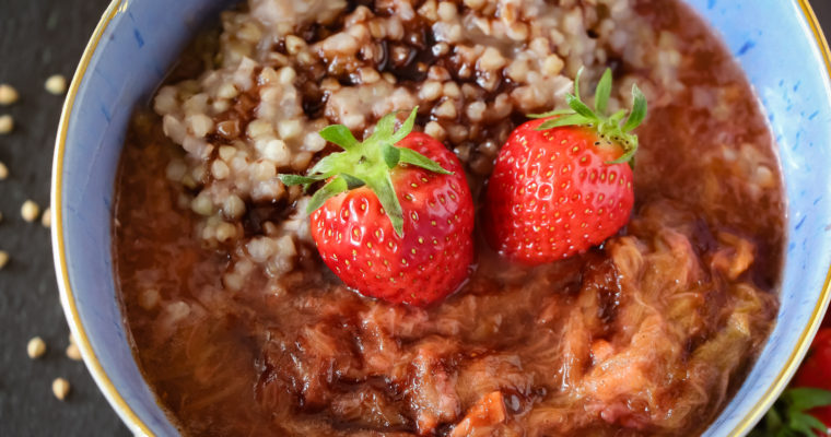 Buckwheat Porridge with Rhubarb Strawberry Compote