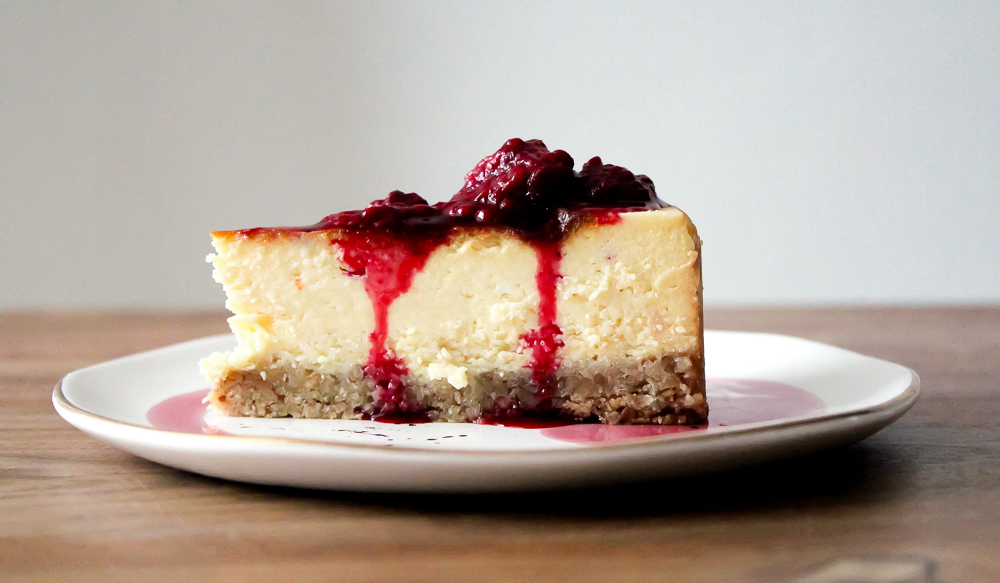 White chocolate raspberry cheesecake … a tribute to NYC